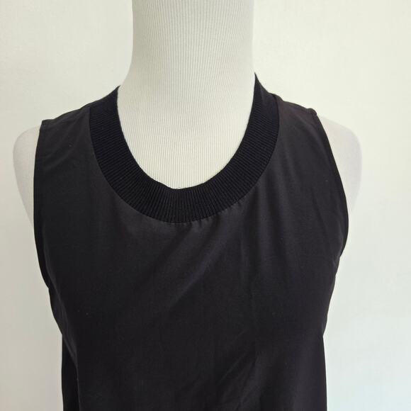 Athleta Zephyr Shell Tank Black Crew Neck Ribbed Trim Women XS - Picture 5 of 12